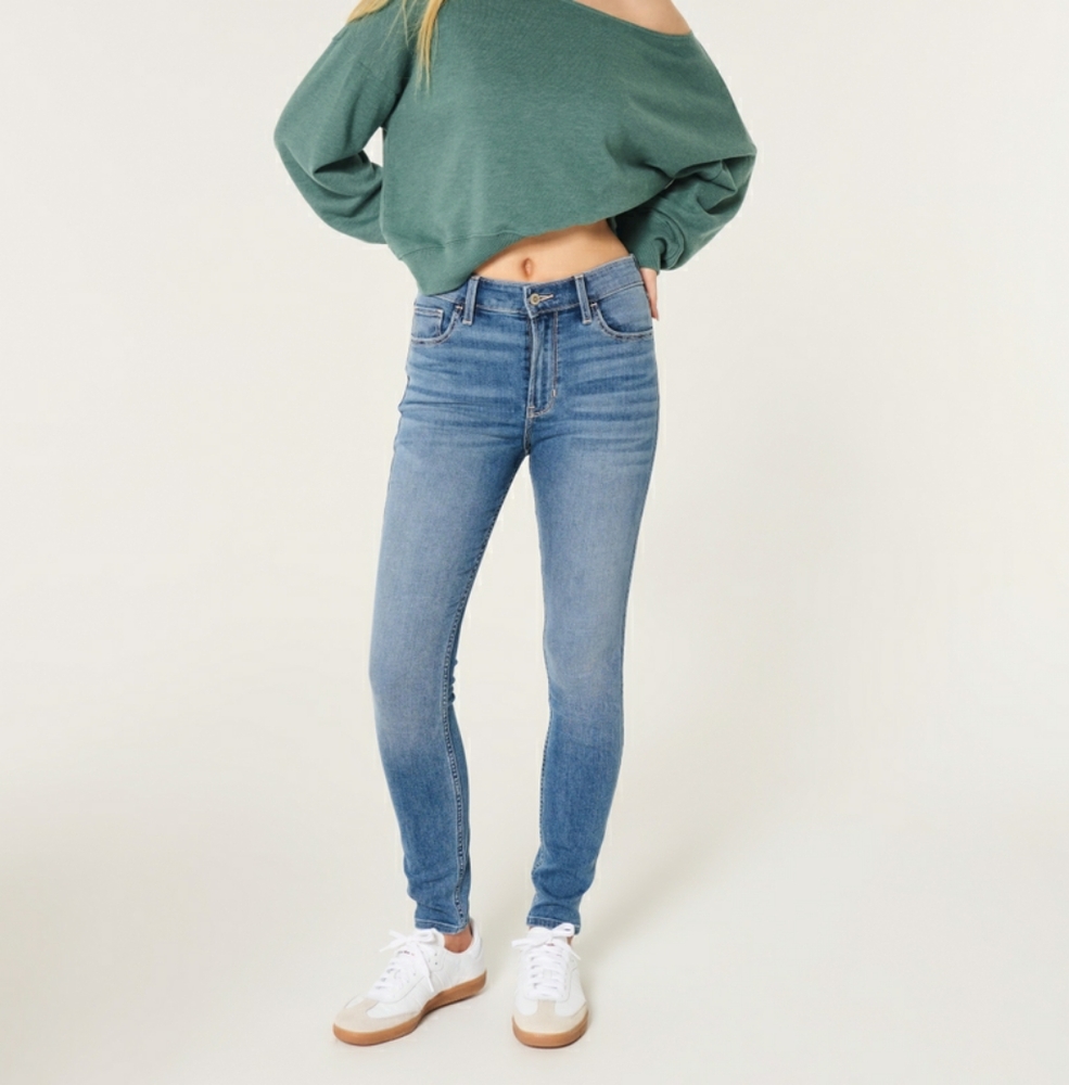 Hollister Light Blue High-Rise Super Skinny Jeans